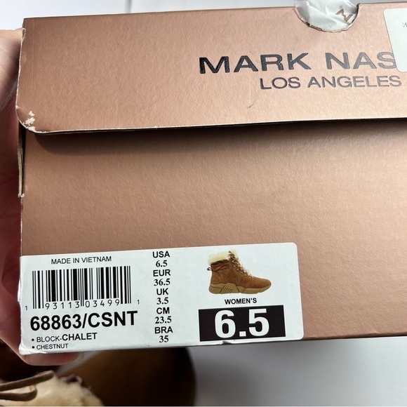 Mark Nason Boots women 6.5 Brown Block Chalet Sheep Shearling Memory Foam Winter - Picture 13 of 13